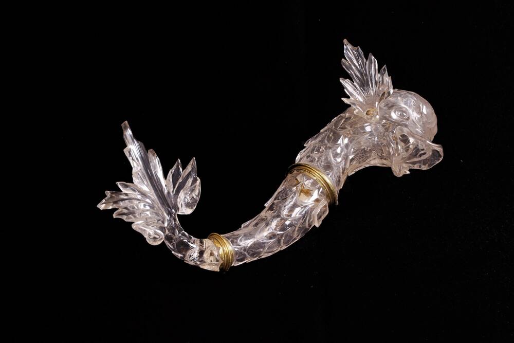 Dolphin head made of rock crystal