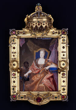 Bildnis der Kurfürstin Christiane Eberhardine im Prunkrahmen