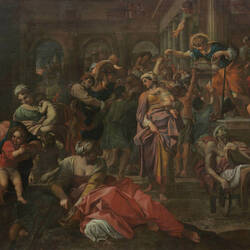 Die Almosenspende des heiligen Rochus