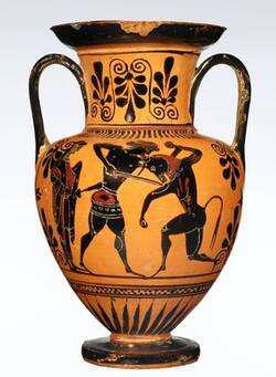 Amphora. Theseus und Minotaurus
