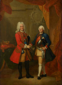 Allianzporträt von König August II. von Polen (1670-1733) und König Friedrich Wilhelm I. in Preußen (1688-1740)