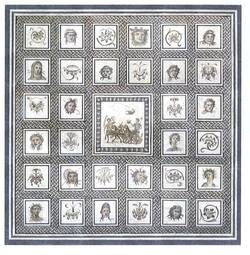 Römisches Bodenmosaik mit dionysischem Mittelbild