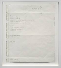 Telegram to Erika Hoffmann-Koenige, December 26, 1990. From: I Am Still Alive, 1970–2000