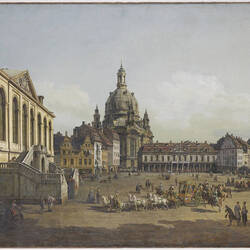 Der Neumarkt in Dresden vom Jüdenhofe aus