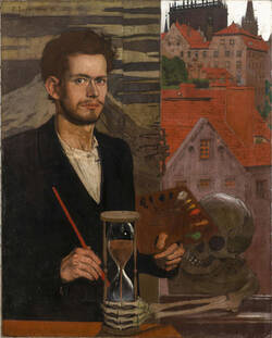Oskar Zwintscher, Selbstbildnis mit Tod, 1897