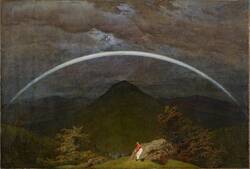 Gebirgslandschaft mit Regenbogen